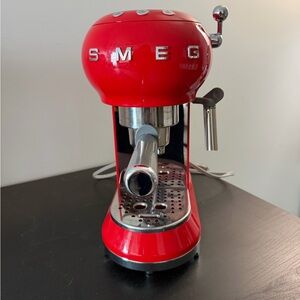 SMEG Red Espresso Machine - Retro Home Coffee Maker